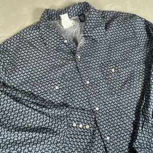 Wrangler Men's Western Shirt Pearl Snaps Navy Blue Paisley  XXL